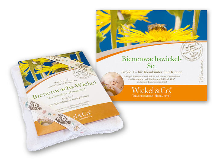 Bienenwachswickel-Set Größe 1 für Kleinkind/Schulkind, 13 × 16 cm