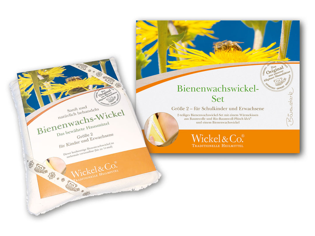 Bienenwachswickel-Set Größe 2 für Schulkind/Erwachsene, 16 × 22 cm