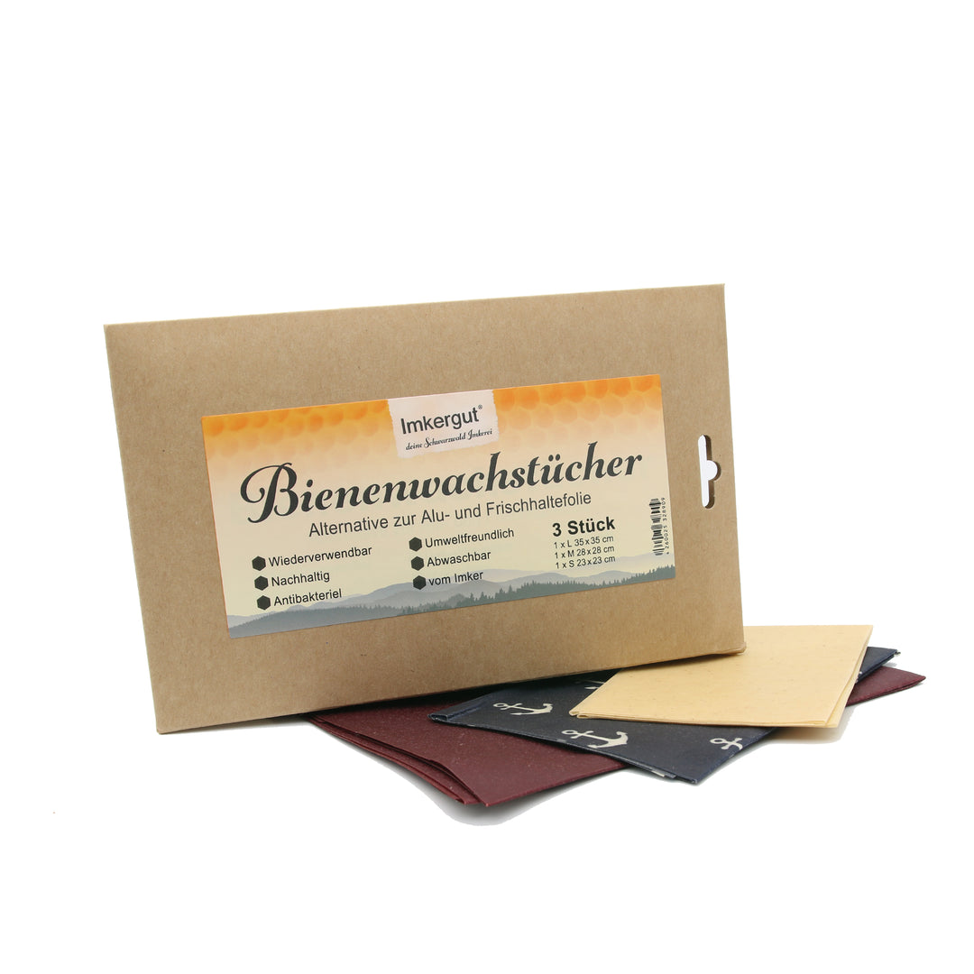 Bienenwachstücher Set in den Größen S, M und L