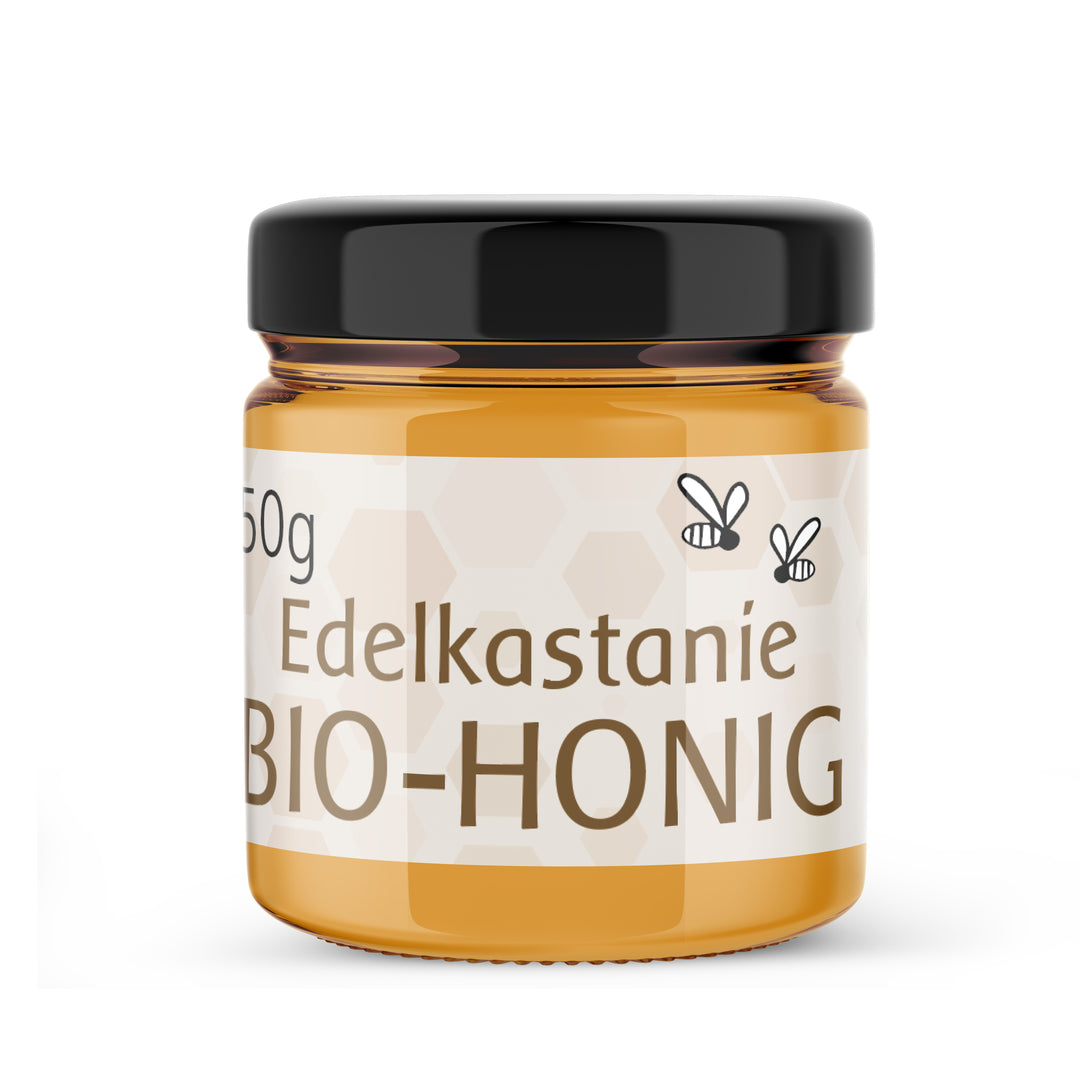 Bio Edelkastanienhonig, 50 g im Glas