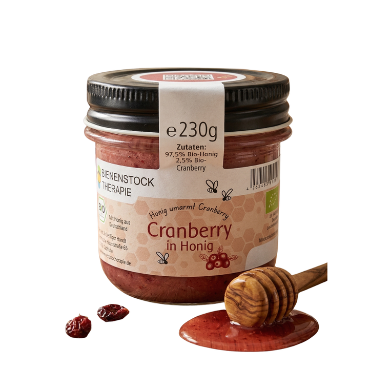 Cranberry in Bio Honig, 230 g im Glas