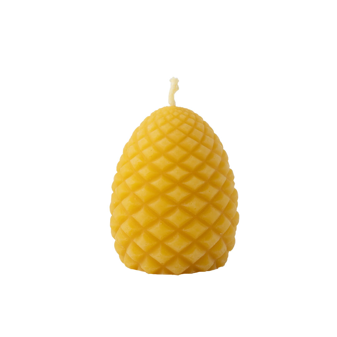 Bienenwachskerze in Zapfenform aus reinem Bienenwachs