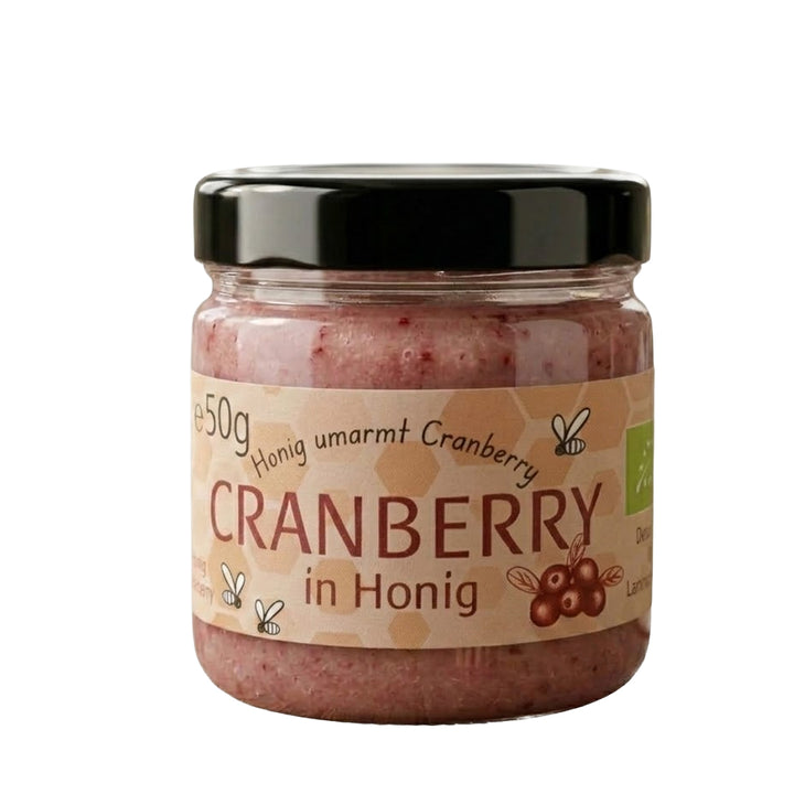 Bio Honig mit Cranberry, 50 g im Glas