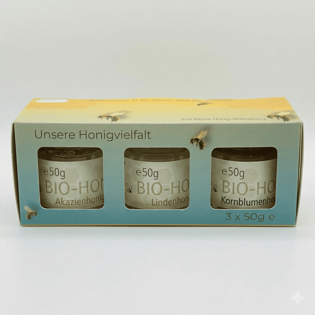 Mini Honig Set mit 3 Gläsern „Blütenzauber“
