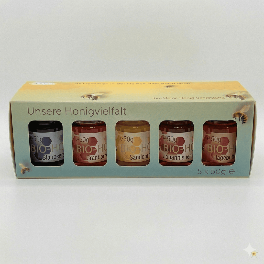 Mini Honig Set mit 5 Gläsern „Very Berry“