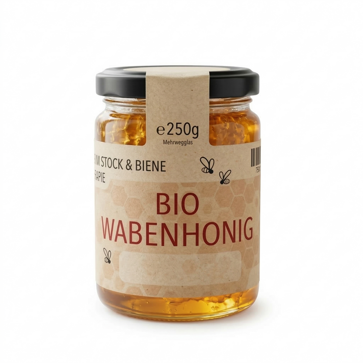 Bio-Wabenhonig 250 g im Glas, kristallisiert
