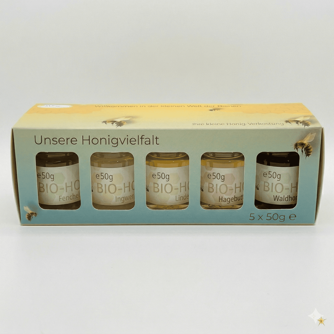 Mini Honig Set mit 5 Gläsern „Apothekers Lieblinge“