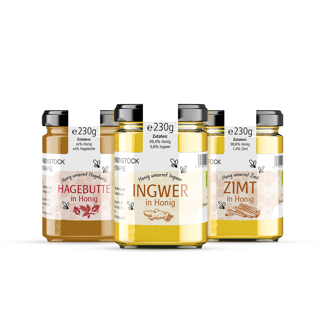 Honig Set Besondere Kreationen mit 3 Gläsern à 230 g