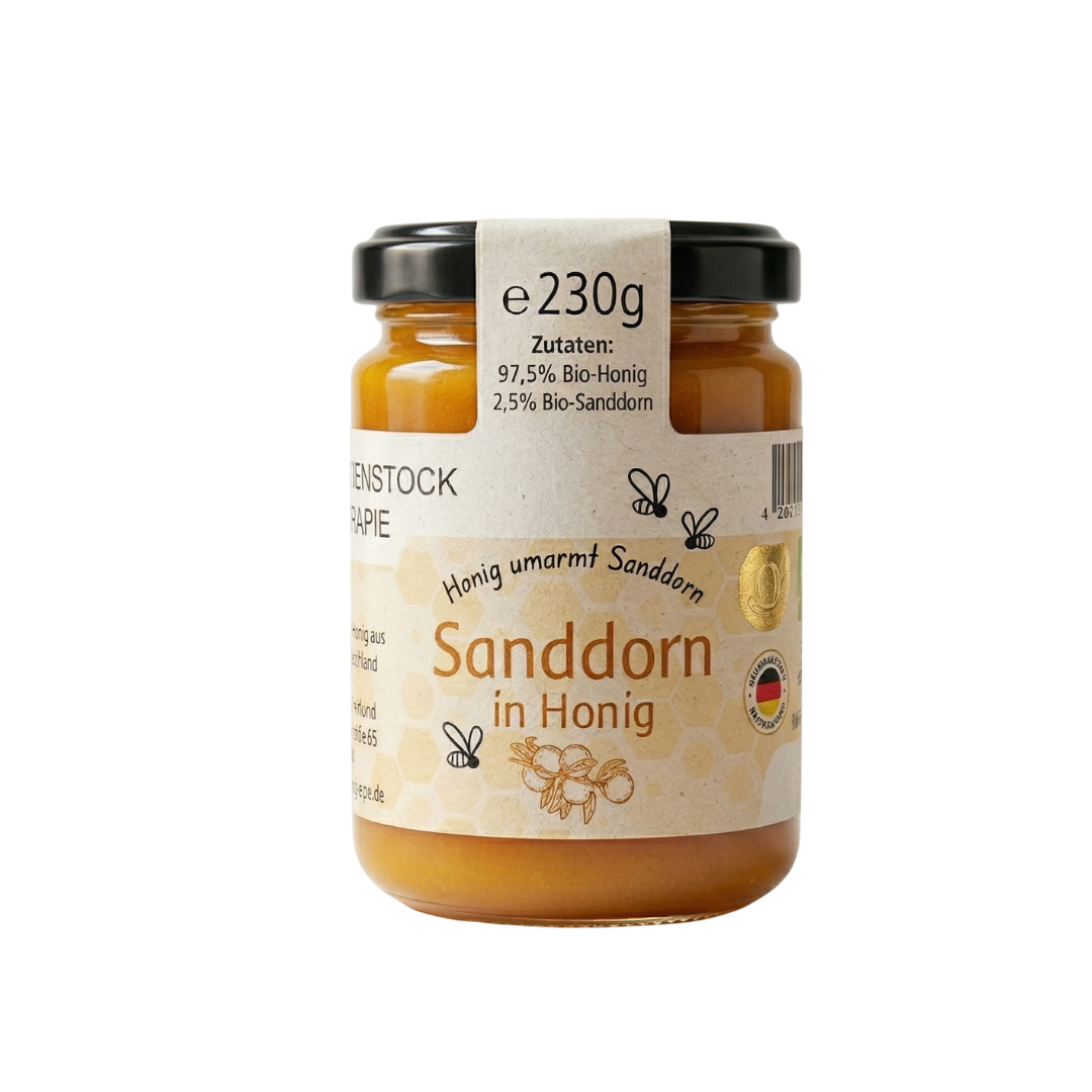 Sanddorn in Bio Honig, 230 g im Glas