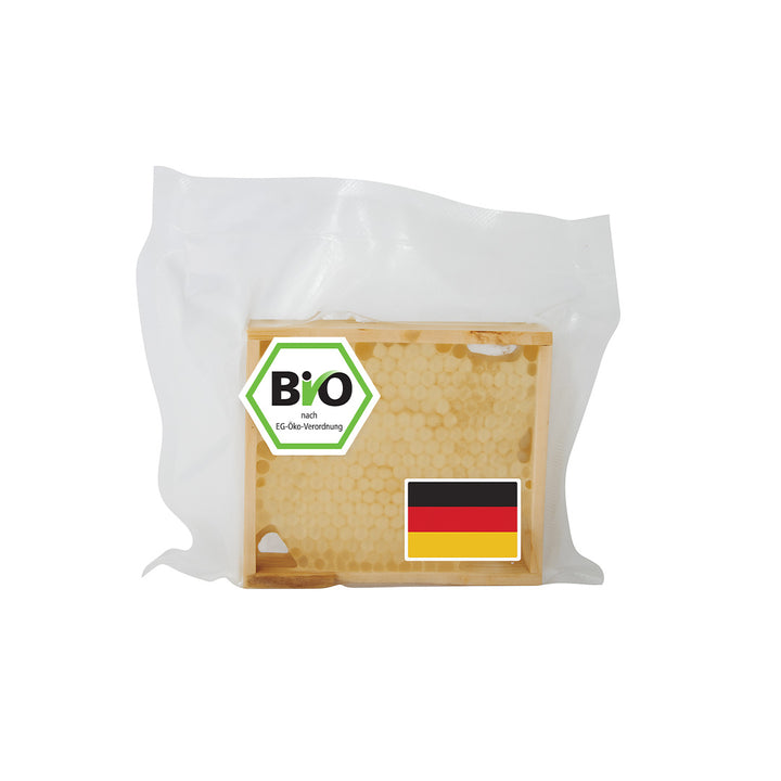 Bio Wabenhonig kleines Holzrähmchen – naturbelassener Wabenhonig im kleinen Holzrähmchen aus Bio-Imkerei