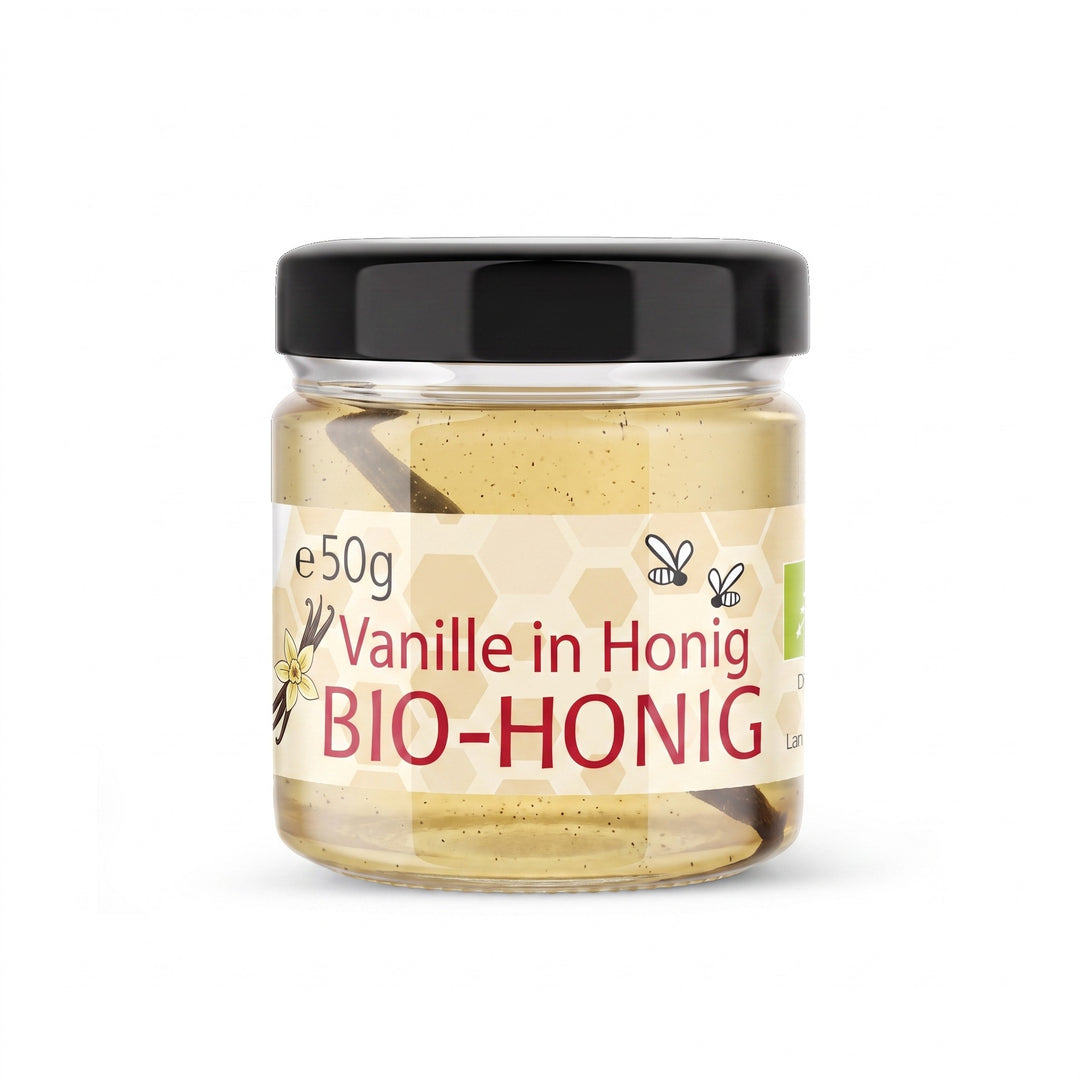 Bio Honig mit Vanille, 50 g im Glas