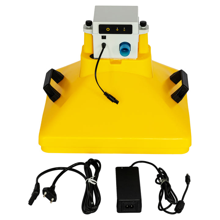 beecura® SYSTEM Inhalator in Gelb mit Netz und Kabel – zum Einatmen von Bienenstockluft