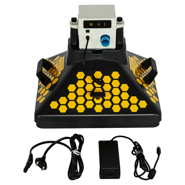 beecura® SYSTEM Inhalator in Anthrazit mit Wabendesign, Netz und Kabel – zum Einatmen von Bienenstockluft