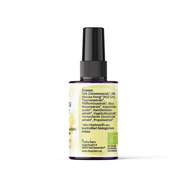 Bio Rachenspray mit Cistus, Manuka, Vitamin C und Propolis – weitere Ansicht