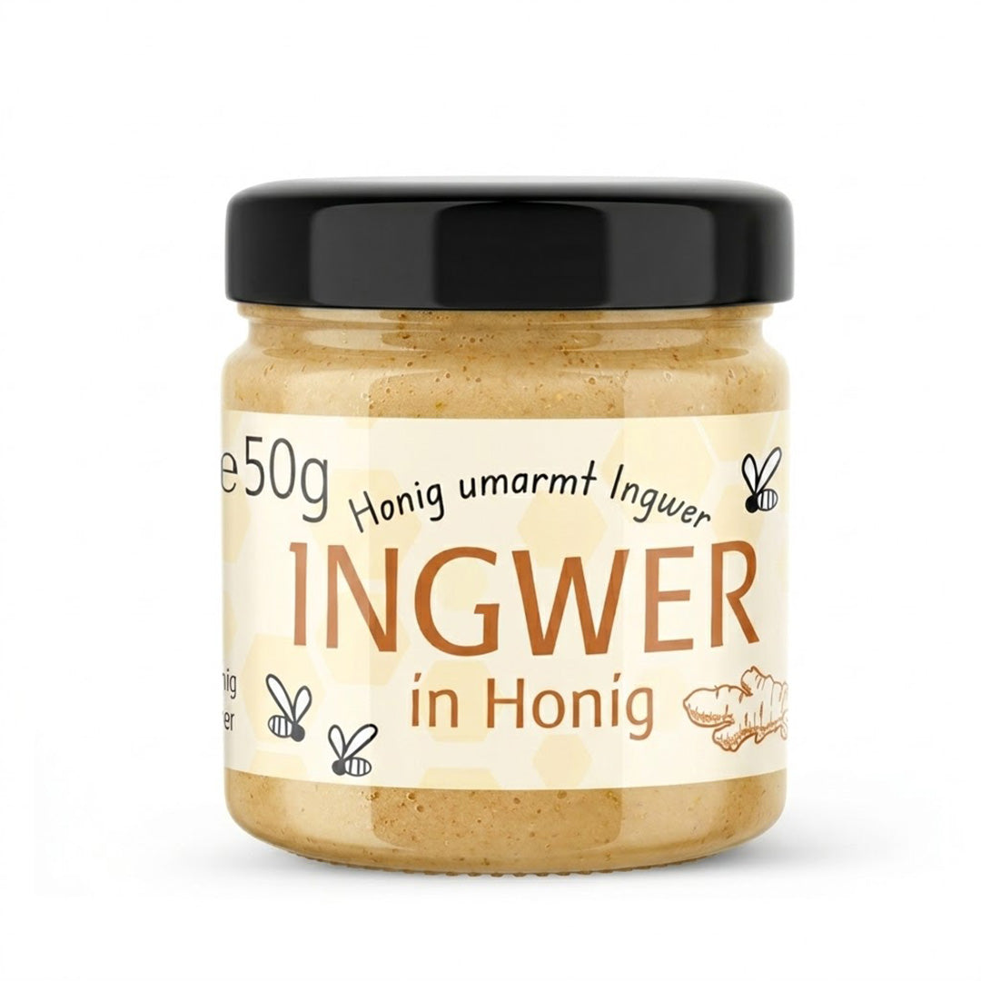 Bio Honig mit Ingwer, 50 g im Glas