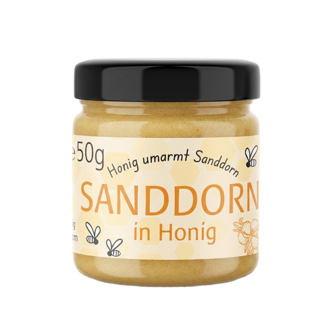 Bio Honig mit Sanddorn, 50 g im Glas